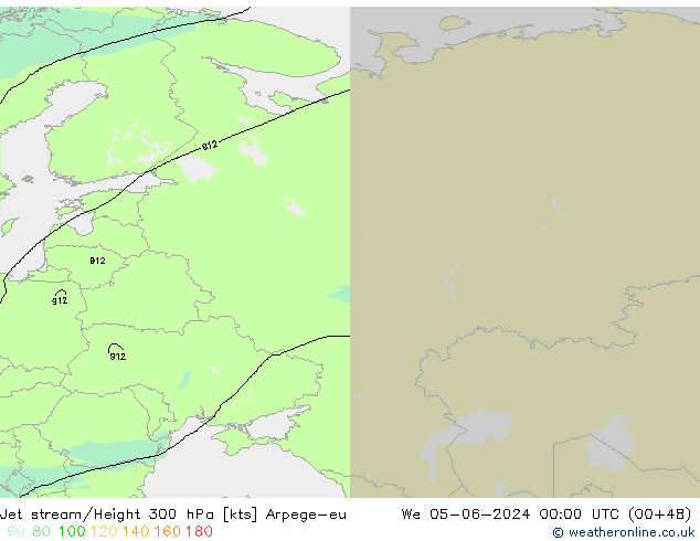 Jet stream/Height 300 hPa Arpege-eu We 05.06.2024 00 UTC