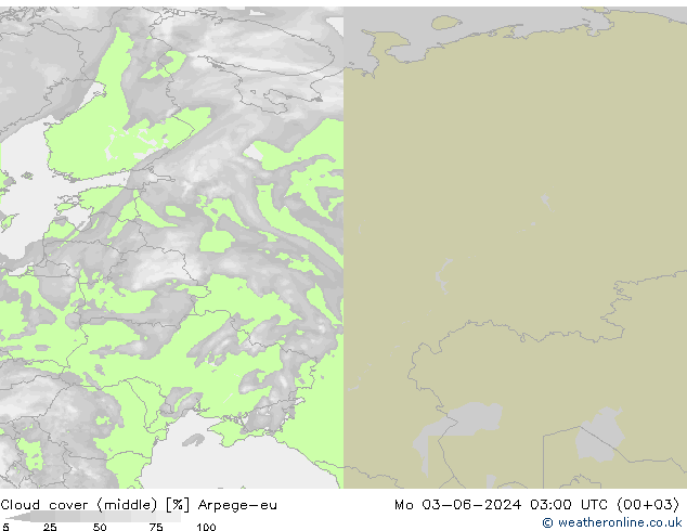 zachmurzenie (środk.) Arpege-eu pon. 03.06.2024 03 UTC
