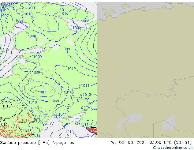 приземное давление Arpege-eu ср 05.06.2024 03 UTC