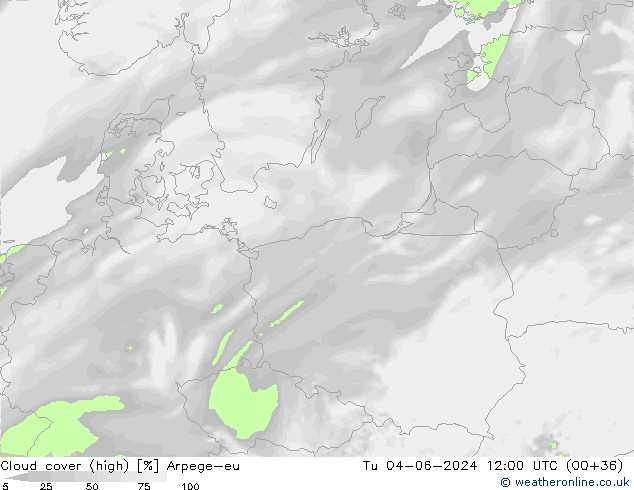 Bulutlar (yüksek) Arpege-eu Sa 04.06.2024 12 UTC