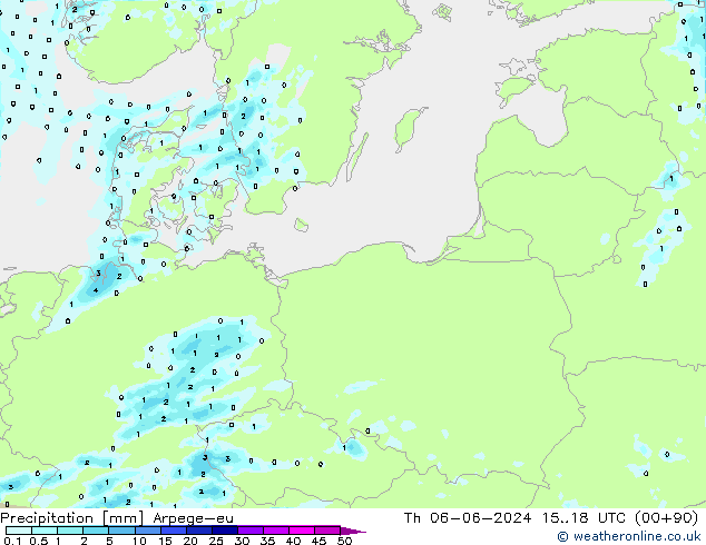 Precipitation Arpege-eu Th 06.06.2024 18 UTC