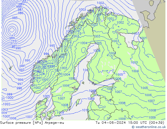 pression de l'air Arpege-eu mar 04.06.2024 15 UTC