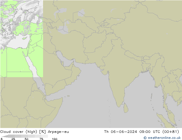 vysoký oblak Arpege-eu Čt 06.06.2024 09 UTC