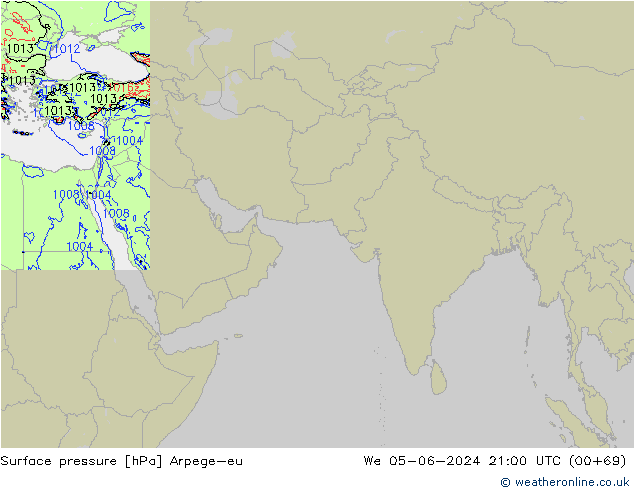 Luchtdruk (Grond) Arpege-eu wo 05.06.2024 21 UTC
