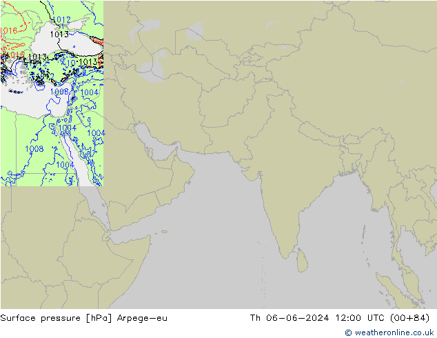 Surface pressure Arpege-eu Th 06.06.2024 12 UTC