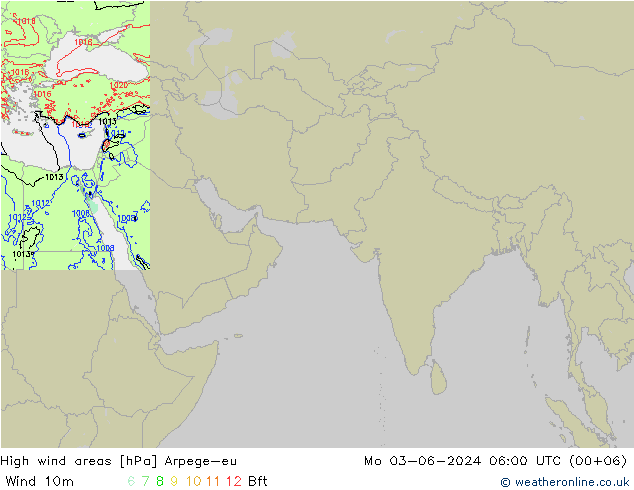 High wind areas Arpege-eu lun 03.06.2024 06 UTC