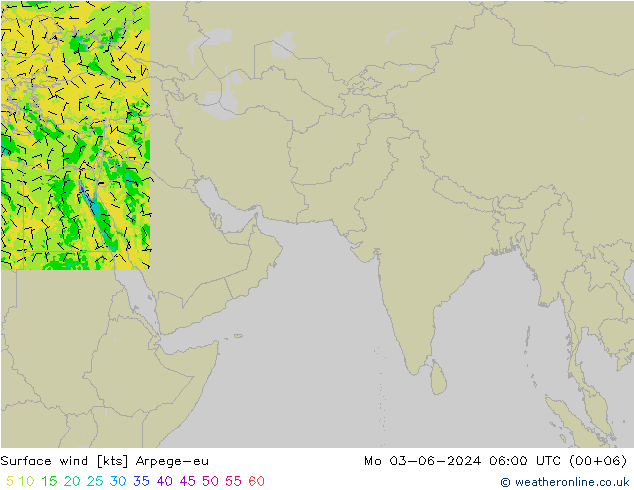 Viento 10 m Arpege-eu lun 03.06.2024 06 UTC