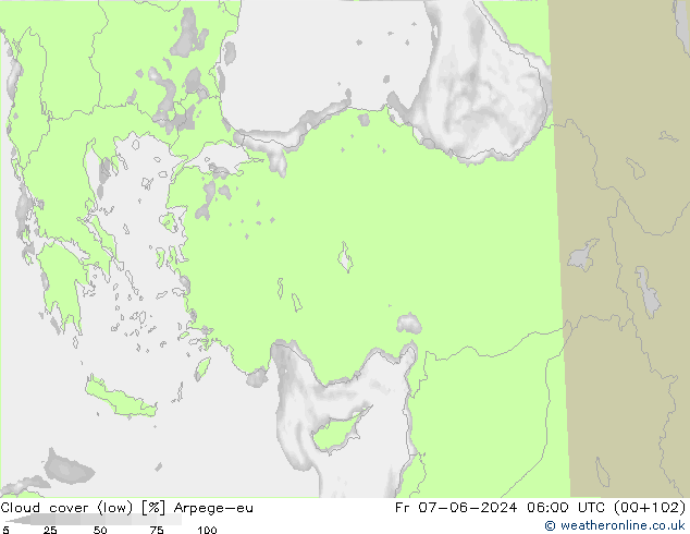 Bulutlar (düşük) Arpege-eu Cu 07.06.2024 06 UTC