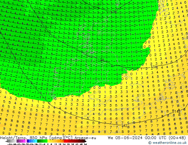 Height/Temp. 850 hPa Arpege-eu Qua 05.06.2024 00 UTC