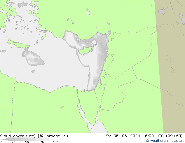 zachmurzenie (niskie) Arpege-eu śro. 05.06.2024 15 UTC