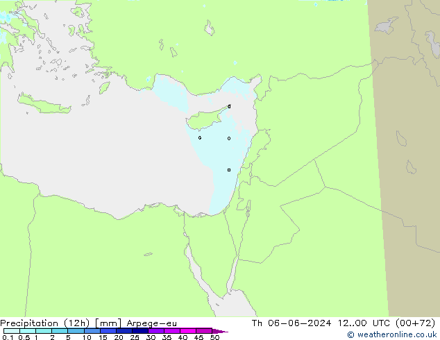 Precipitação (12h) Arpege-eu Qui 06.06.2024 00 UTC