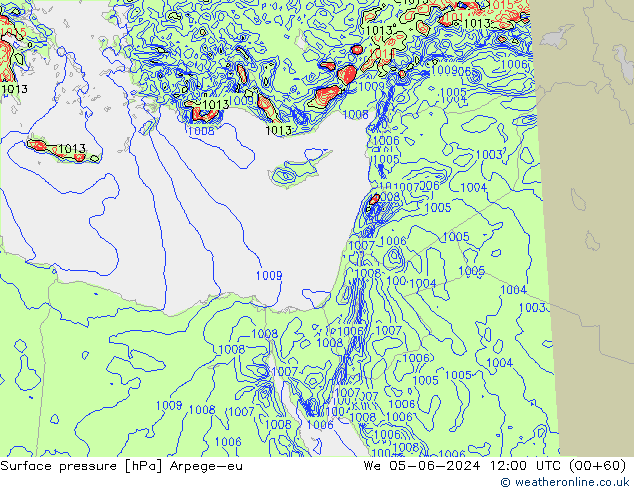 pression de l'air Arpege-eu mer 05.06.2024 12 UTC