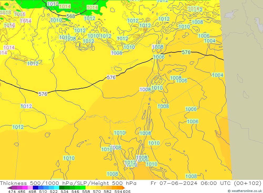 Thck 500-1000hPa Arpege-eu Pá 07.06.2024 06 UTC