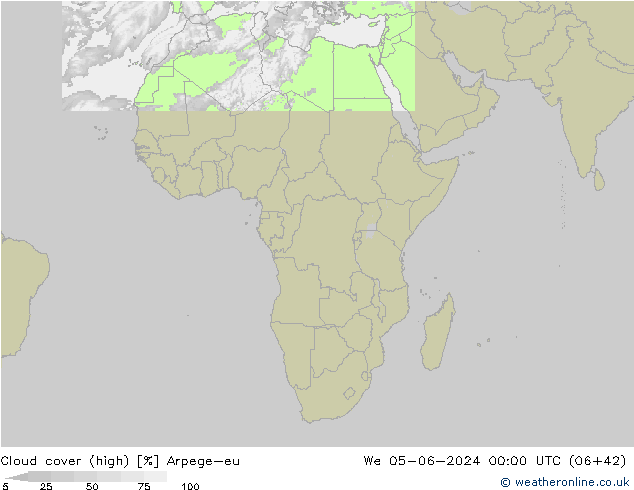 nuvens (high) Arpege-eu Qua 05.06.2024 00 UTC