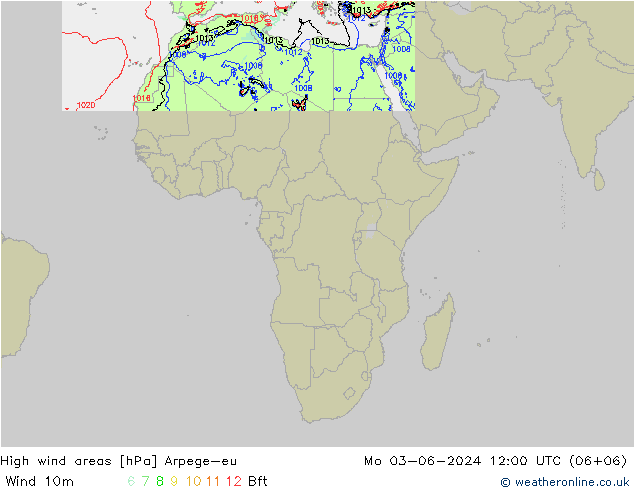 Windvelden Arpege-eu ma 03.06.2024 12 UTC