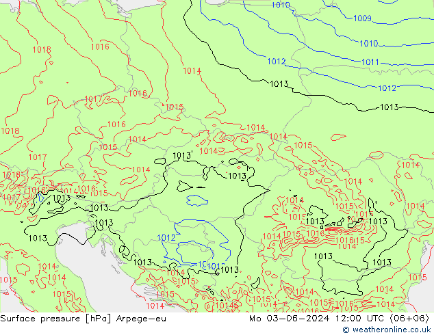 Yer basıncı Arpege-eu Pzt 03.06.2024 12 UTC