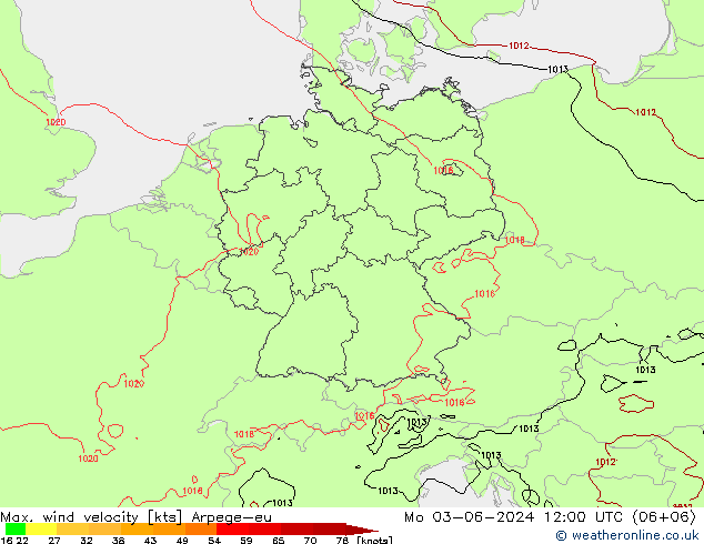 Windböen Arpege-eu Mo 03.06.2024 12 UTC