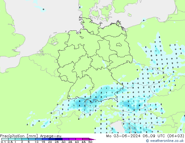 Yağış Arpege-eu Pzt 03.06.2024 09 UTC