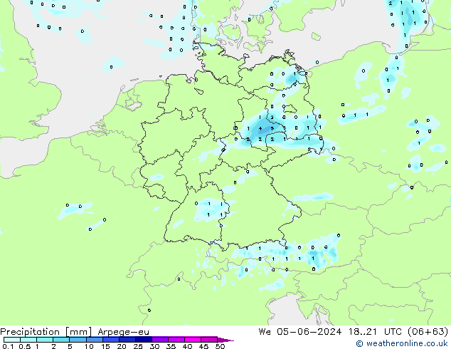 Neerslag Arpege-eu wo 05.06.2024 21 UTC