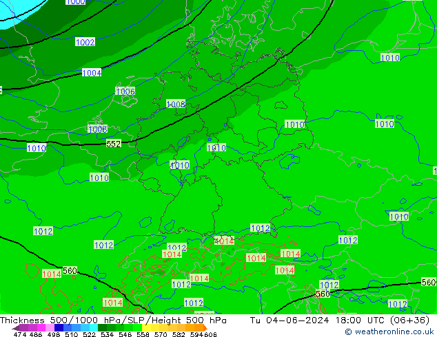 Thck 500-1000hPa Arpege-eu Tu 04.06.2024 18 UTC