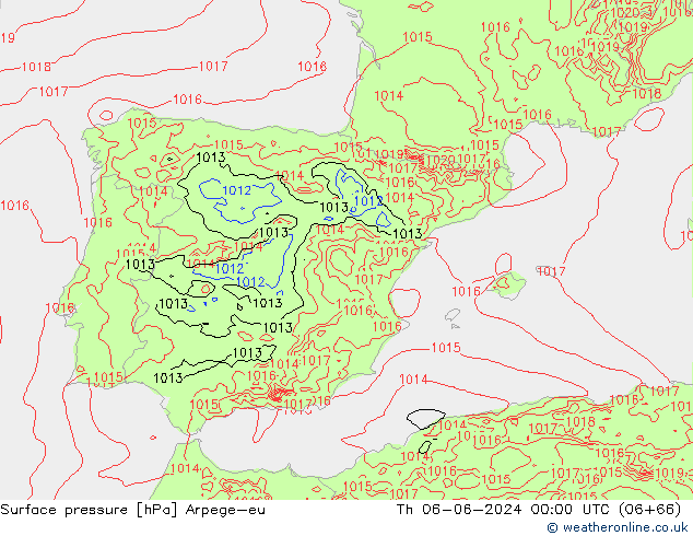 pressão do solo Arpege-eu Qui 06.06.2024 00 UTC
