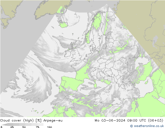 Bulutlar (yüksek) Arpege-eu Pzt 03.06.2024 09 UTC