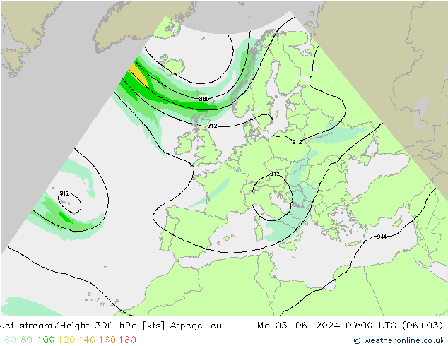 Polarjet Arpege-eu Mo 03.06.2024 09 UTC
