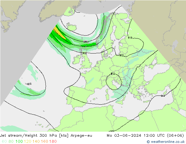 Jet Akımları Arpege-eu Pzt 03.06.2024 12 UTC