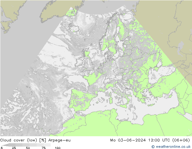 Nubi basse Arpege-eu lun 03.06.2024 12 UTC