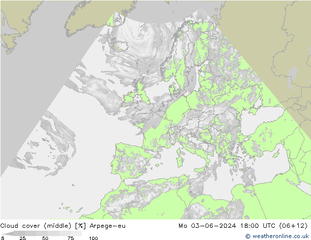 oblačnosti uprostřed Arpege-eu Po 03.06.2024 18 UTC