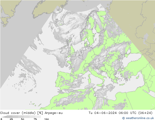 nuvens (médio) Arpege-eu Ter 04.06.2024 06 UTC