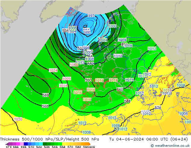 Thck 500-1000hPa Arpege-eu  04.06.2024 06 UTC