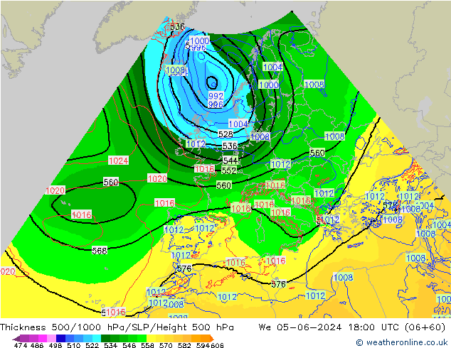 Thck 500-1000hPa Arpege-eu St 05.06.2024 18 UTC