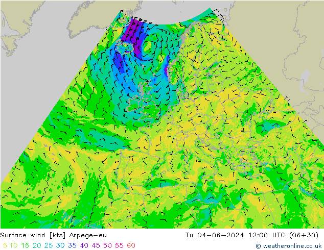 Bodenwind Arpege-eu Di 04.06.2024 12 UTC