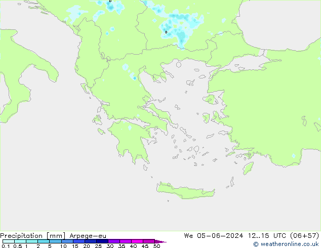 Précipitation Arpege-eu mer 05.06.2024 15 UTC