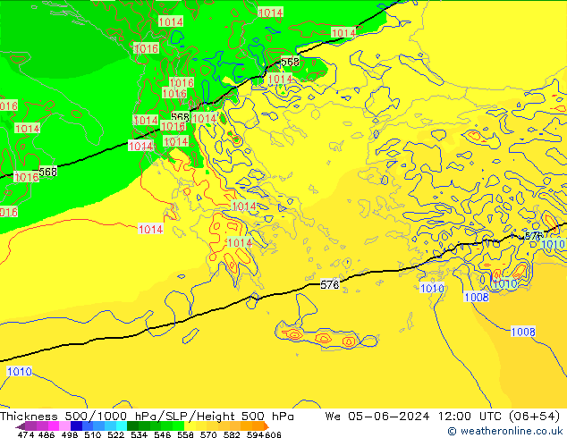 Thck 500-1000hPa Arpege-eu We 05.06.2024 12 UTC