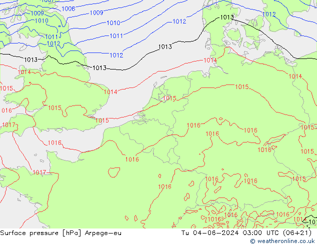 pression de l'air Arpege-eu mar 04.06.2024 03 UTC