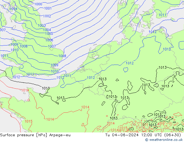 pression de l'air Arpege-eu mar 04.06.2024 12 UTC