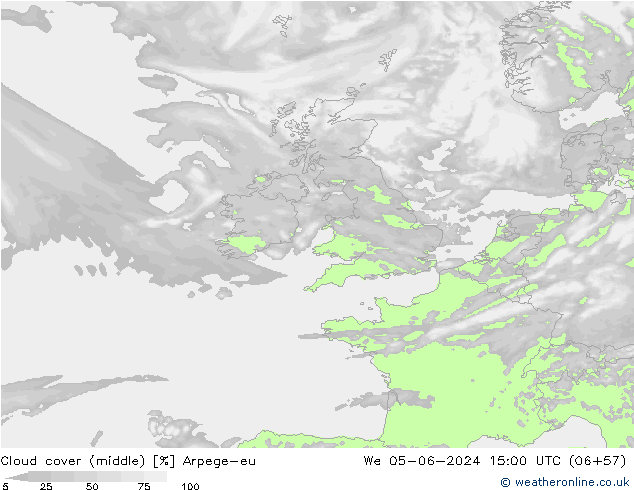 nuvens (médio) Arpege-eu Qua 05.06.2024 15 UTC