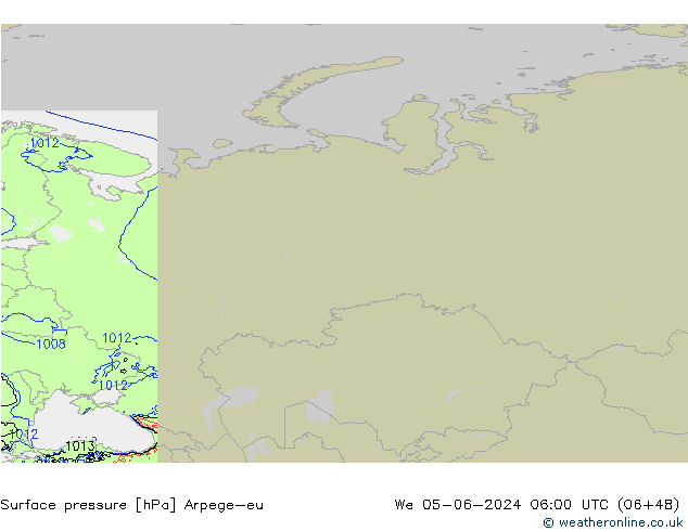 Surface pressure Arpege-eu We 05.06.2024 06 UTC