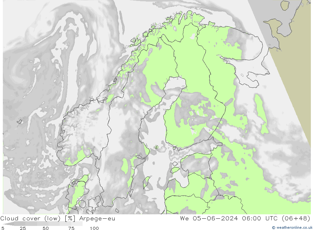 nízká oblaka Arpege-eu St 05.06.2024 06 UTC