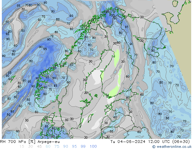 700 hPa Nispi Nem Arpege-eu Sa 04.06.2024 12 UTC