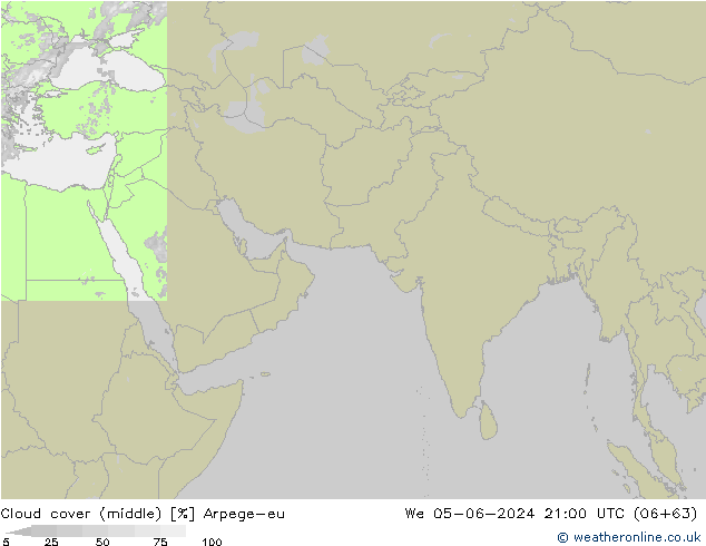 Bulutlar (orta) Arpege-eu Çar 05.06.2024 21 UTC