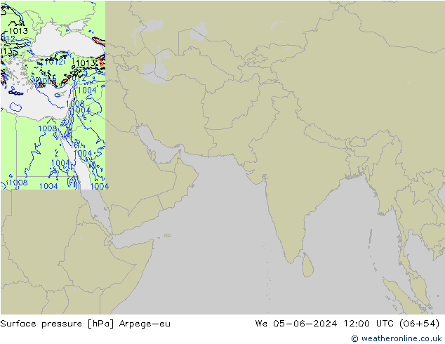 Pressione al suolo Arpege-eu mer 05.06.2024 12 UTC