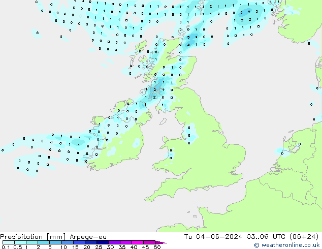 Neerslag Arpege-eu di 04.06.2024 06 UTC