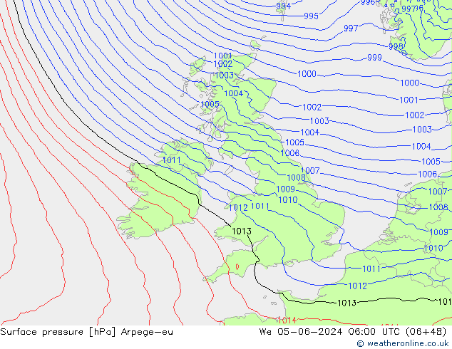 pression de l'air Arpege-eu mer 05.06.2024 06 UTC