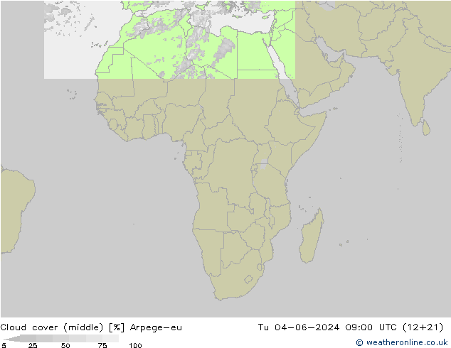 облака (средний) Arpege-eu вт 04.06.2024 09 UTC