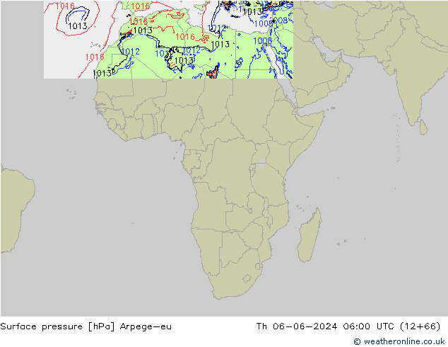 Luchtdruk (Grond) Arpege-eu do 06.06.2024 06 UTC