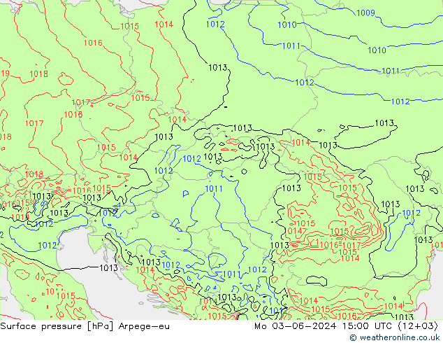 pression de l'air Arpege-eu lun 03.06.2024 15 UTC