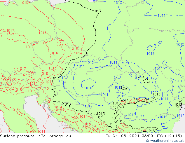 Luchtdruk (Grond) Arpege-eu di 04.06.2024 03 UTC